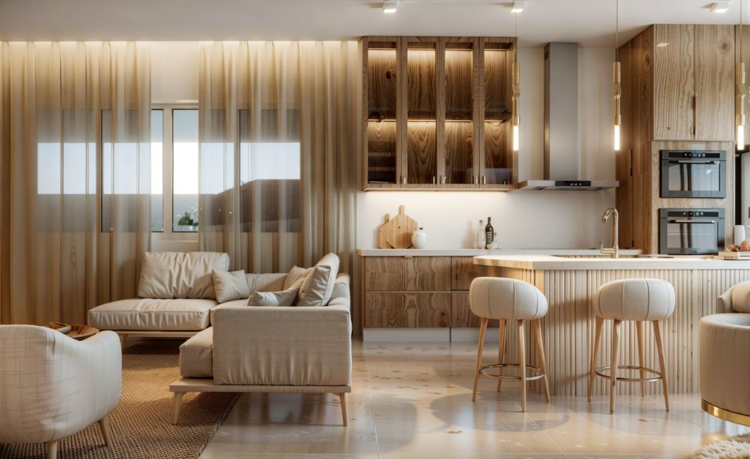 projeto decoração de apartamento de 2 quartos, projeto de design de interiores