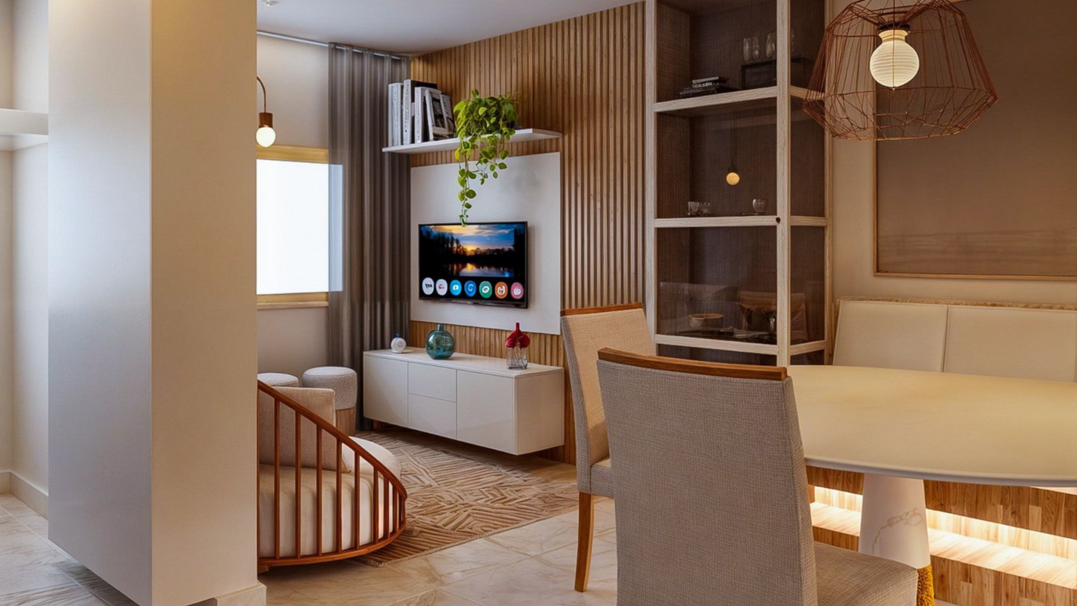 projeto decoração de apartamento de 2 quartos, projeto de design de interiores