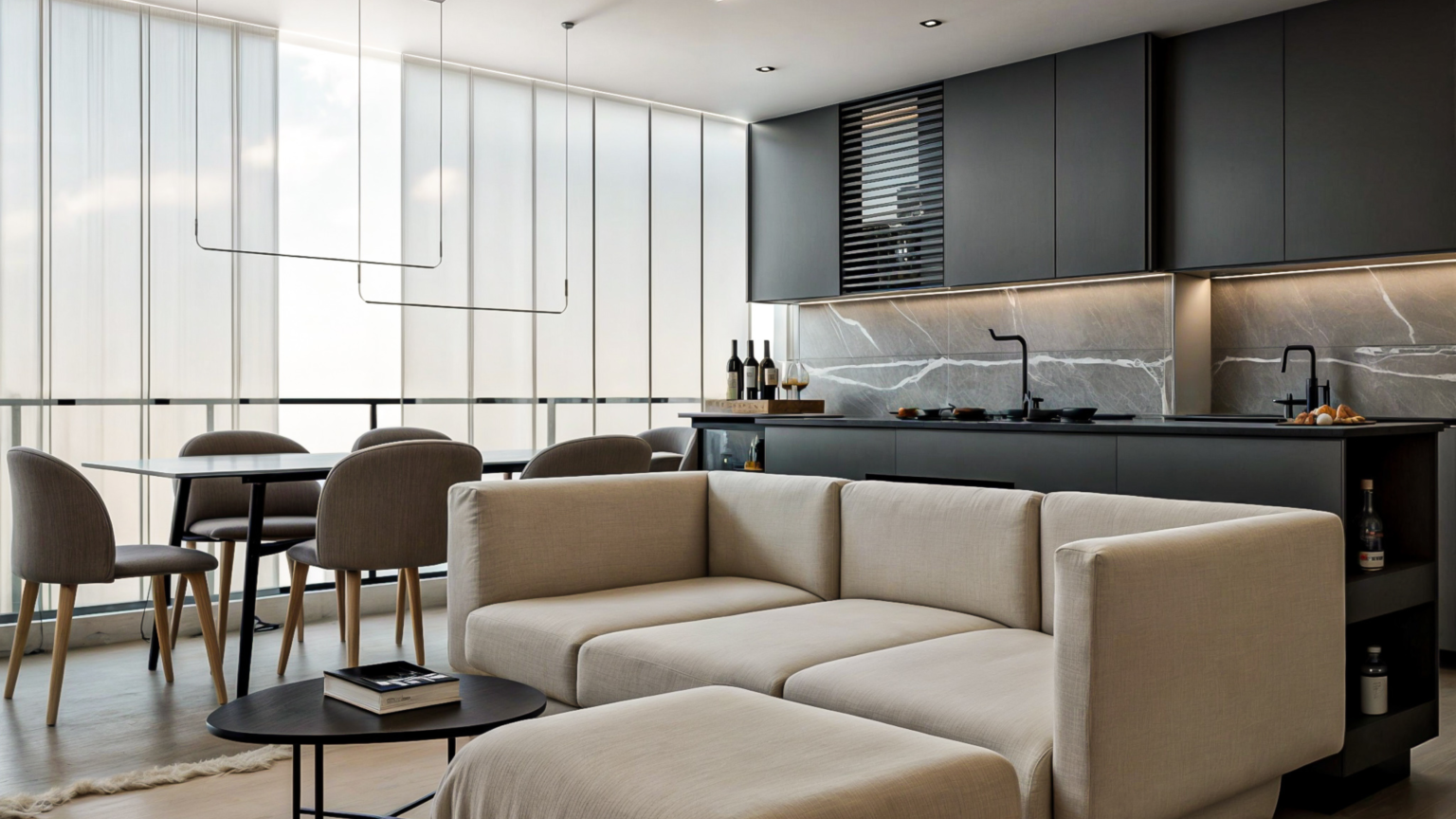 projeto decoração de apartamento de 2 quartos, projeto de design de interiores